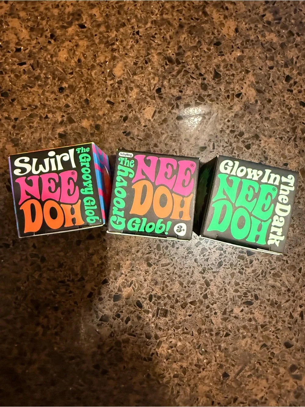 Schylling- NeeDoh - 3 piece- Assorted- Swirl, Groovy, Glow- bundle!